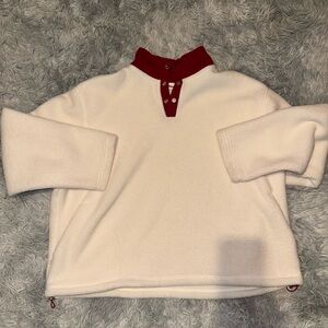 Elwood Cream and Red Fleece Pullover